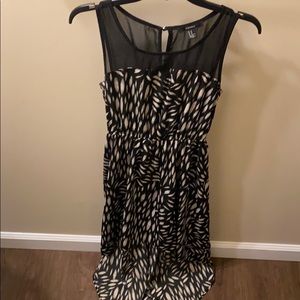 High-low black and nude dress